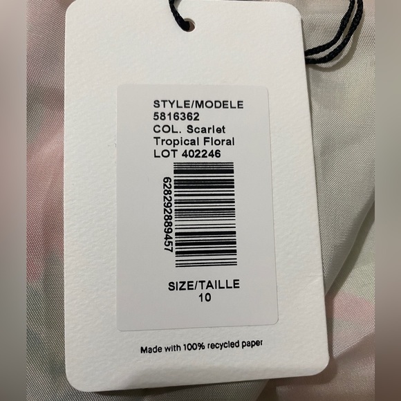 Amur Cleo Juliet Sleeve Scarlet Tropical Floral Mini Dress Size 10 - Picture 9 of 9